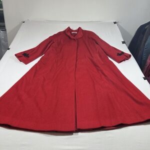 Jonathan Michael Wool Oversized Red Vintage WOOL RED  USA Women's A- Line Large